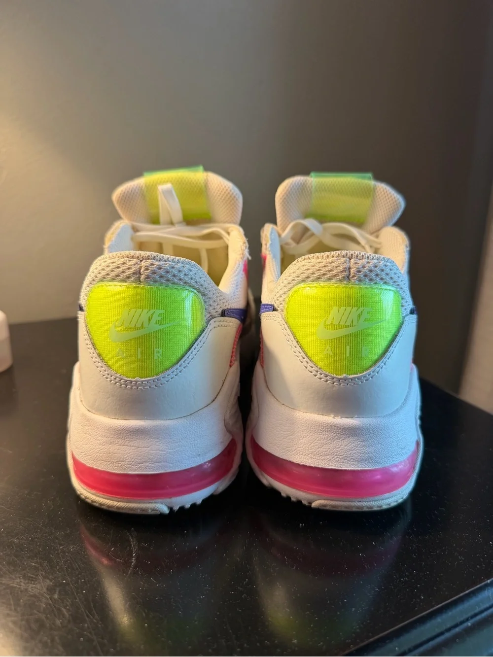 Nike Sneakers with Purple swoosh and Neon Accents